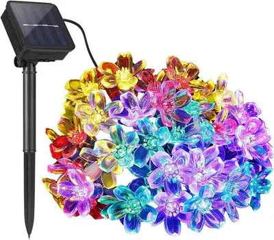 Obrázok produktu pre Solárne svetelné reťaze 7 m, 50 LED, modro-biele, vodotesné, na dekoráciu záhrady