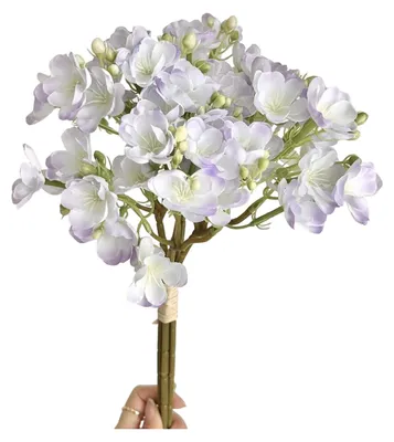 Produktbild von 4 künstliche Jasminzweige, realistische Kunstblumen, langlebige künstliche Jasminzweige für Blumenarrangements zu Hause, Hochzeiten und Partys