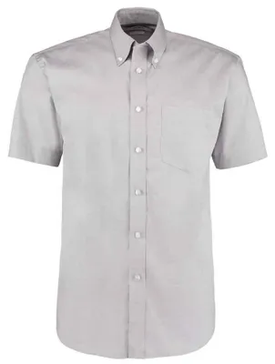 Immagine prodotto di Kustom Kit - Camicia "Premium" da uomo, stile Oxford, classica, a maniche corte LT3629 (47,5 cm) (grigio argento)