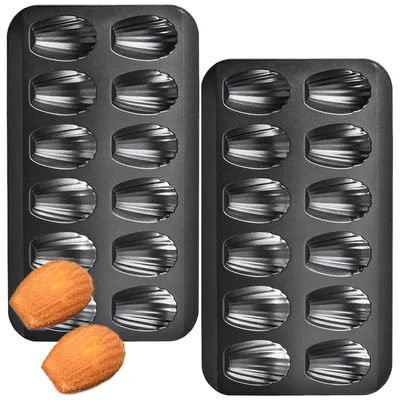 Cupcake-Backform 2er-Set, 12 Mulden, 40x22,5 cm, schwarz
