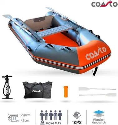 Obrázek produktu pro COASTO nafukovací člun s dropstitch podlahou Dinghy Dinghy motorový člun veslovací člun 290cm