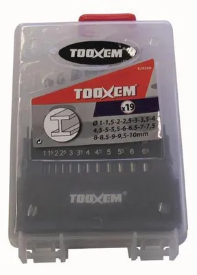 Image de TOOXEM 820-266 Jeu de forets hélicoïdaux HSS 19pcs 1-10mm/0,5mm (1 pièce)
