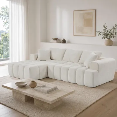 Produktbild von STILVORA Ecksofa in L-Form mit Chaiselongue, 3-Sitzer Sofa als Relaxsofa, Wohnlandschaft modular für Wohnzimmer und Büro