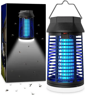 Immagine prodotto di Dispositivi elettrici per la disinfestazione di insetti - Lampada trappola per zanzare - Controllo dei parassiti - Con illuminazione a LED - 15W, 4200V - Colore nero