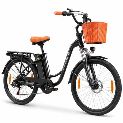 Produktbild von TTGO City E-Bike Elektrofahrrad 26 Zoll Tiefeinsteiger Pedelec Damen Herren, 36V 522Wh Akku, 60 km, 250W, 25 km/h, Shimano 6-Gang, Scheibenbremsen