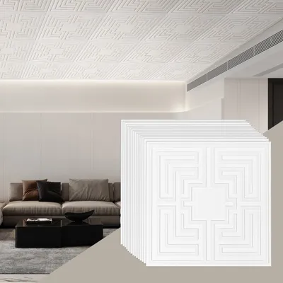 Immagine prodotto di 12x pannello del soffitto piastrelle del soffitto in PVC 605x605 mm modello eco bianco