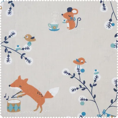 Produktbild von Baumwoll-Stoff "Tiere im Wald", 150 cm breit, Meterware