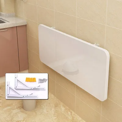 Imagen del producto de Mesa abatible de madera para montaje en pared, diseño que ahorra espacio