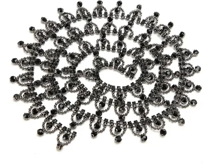 Immagine prodotto di Saldatura Catena di strass Nappina Ciondolo Danza del ventre Decorazione Accessori per gioielli Nero