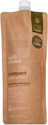 Immagine prodotto di Milk_Shake K-Respect Keratin System Preparing Shampoo lisciante per capelli ruvidi e indisciplinati 750 ml