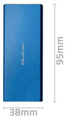 Obrázok produktu pre Krabica Qoltec 51832 | M.2 SSD zariadenie | SATA | NGFF | USB 3.0 | Super rýchlosť 5 Gb/s | 2 TB | Modrá