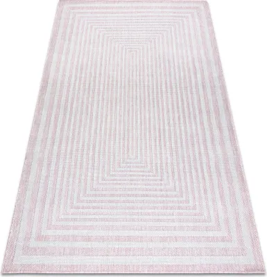 Produktbild von Teppich SISAL SION Labirynth 22376 flach gewebt rosa / ecru Rosa 200x290 cm