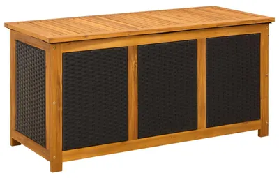 Produktbild von vidaXL Gartenlagerbox 185 L Massivholz Akazie 113 x 50 x 56 cm Schwarz