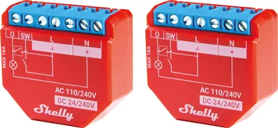 Produktbild von SHELLY WLAN-Schaltaktor Plus 1PM, 16 A, Bluetooth, 2 Stück