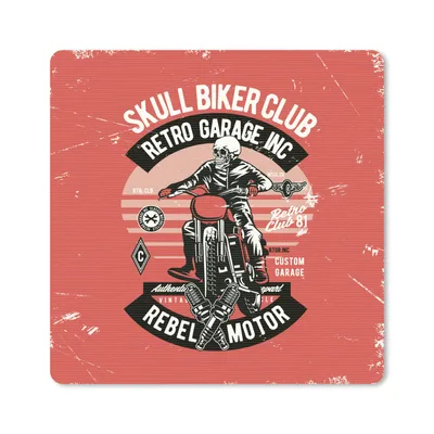 Produktbild von MuchoWow® Mauspad Mousepad Motorrad - Skelett - Retro 30x30 cm - Mousepads - Maus Mat - Pad - Mausunterlage - Gaming
