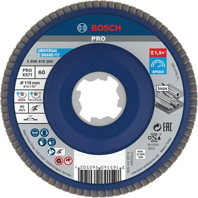 Produktbild von Bosc X-LOCK Fächerscheibe BfM,115mm,K60 | 2608619206 ger.