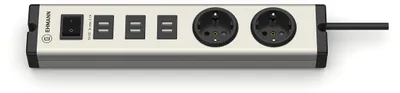 Image de EHMANN 0601x0a02203303 Chargeur USB Prise 6 x, 2 x USB, prise avec contact de protection