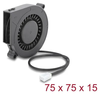 Produktbild von DELOCK Radiallüfter/Lüftergebläse 12V DC 75x75x15mm 3 Pin