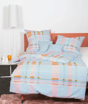 Produktbild von Janine Design Mako-Soft-Seersucker Bettwäsche-Garnitur TANGO 20139 Farbe orange mint Größe 155x220 + 80x80 cm