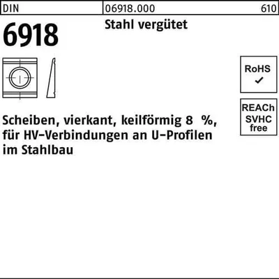 Produktbild von Reyher  Scheiben DIN 6918 C 45/ÜH 25 Neig. 8 (1 Stück)