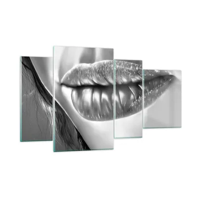 Produktbild von Bilder auf glas - Lippen Gesicht weiblich Lippenstift - 120x70cm - Glasbilder - Wandbilder - Kunstdruck - Wanddekoration aus Glas - Glas Bilder - Wandbild auf Glas - GDL120x70-2266