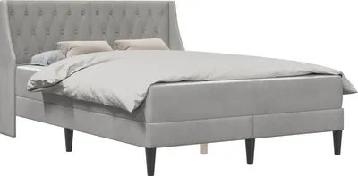 Obrázek produktu pro vidaXL Rám postele s matrací světle šedý 140 x 200 cm sametový