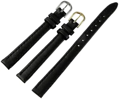 Produktbild von Echtleder-Uhrenarmbänder, schwarz, VE 12, 10 mm