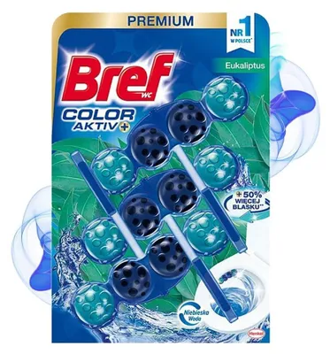 Produktbild von Bref Color Aktiv+ Eukalyptus Toilettenaufhänger 3x50g