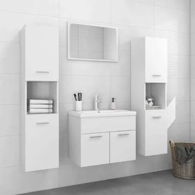 Produktbild von The Living Store Badmöbel-Set Weiß Holzwerkstoff