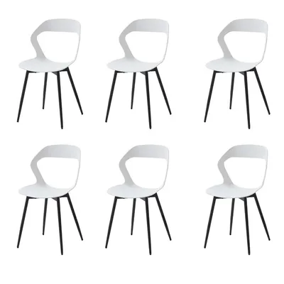 Image de Chaises de salle à manger, design creux, dossier, blanc