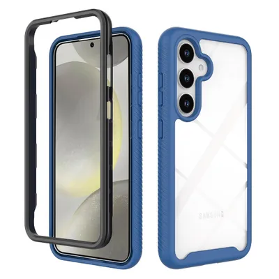 Produktbild von Galaxy S25 Hülle, Hybrid Transparente Rückseite Robust TPU Bumper Rutschfest Stoßfest Ganzkörper Schutzhülle für Samsung Galaxy S25 Dunkelblau