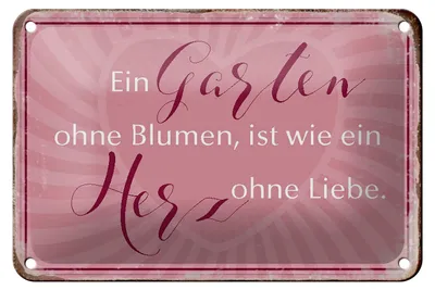 Produktbild von Blechschild Spruch 18x12cm Garten ohne Blumen wie Herz ohne