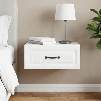 Immagine prodotto di Maison Exclusive - Comodino da parete bianco lucido 49 x 34,5 x 20 cm