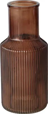 Obrázek produktu pro Skleněná váza žebrovaná MISAM, 22 cm, hnědá