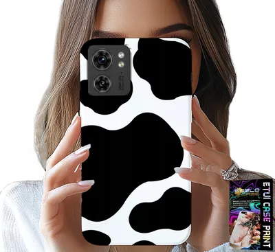 Image de Etui pour Motorola Edge 40 - Patchs de vache noirs et blancs, motifs à la mode