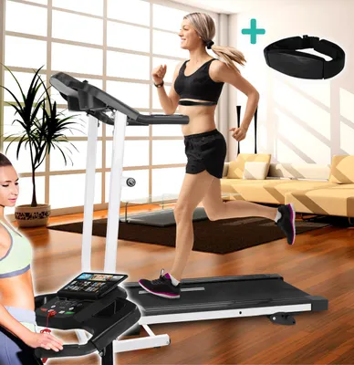 Produktbild von Motorisiertes Laufband mit LCD-Display Elektrisches Fitnessgerät Heimtrainer App