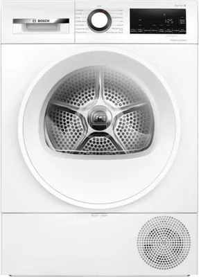 Produktbild von Bosch Serie 6 WQG1420DFR, Freistehend, Frontlader, Wärmepumpe, Weiß, Drehregler, Berührung, Rechts