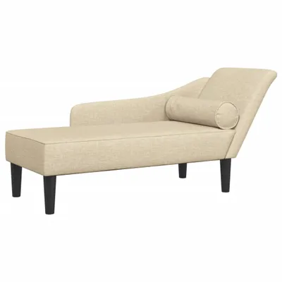Produktbild von vidaXL Chaiselongue mit Kissen Creme Stoff
