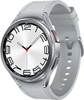 Produktbild von Samsung Galaxy Watch6 Classic・47 mm・intelligente Uhr mit Band・Hybrid-・Silber・Band (SM-R965FZSAEUB)
