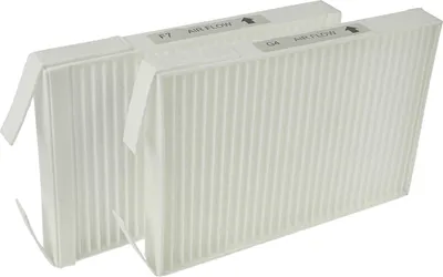 Produktbild von vhbw Filterset kompatibel mit Wernig ComfoSpot 50 Lüftungsgerät - Luftfilter G4 / F7 (2 Stück), 18 x 12 x 4 cm, Weiß