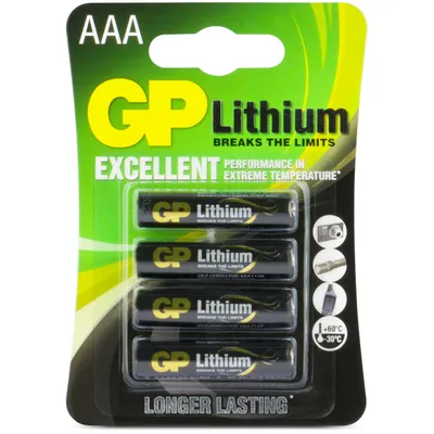 Obrázok produktu pre GP Batteries Lithium 103173, Batéria na jedno použitie, AAA, Lítium, 1,5 V, 4 kusov, Blistr