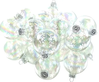 Produktbild von Decoris® Christbaumkugeln Transparent irisierend Ø 6 cm 10er Pack - Glas