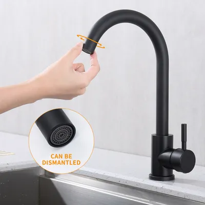 Produktbild von Wasserhahn Küche,Hochdruck Küchenarmatur,Edelstahl Spültischarmatur 360° Schwenkbare,Mischbatterie Armatur,Schwarz Küchenarmaturen,Kitchen Tap
