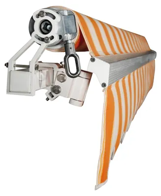 Produktbild von Spettmann BASIS Markise Kurbel 250 x 200 cm Weiss Dessin Orange Beige gestreift
