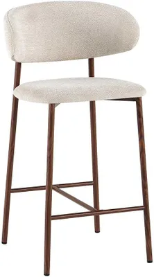 Image de Tabouret Thekenhocker Coco - 51x50x92 cm - Métal/tissu beige