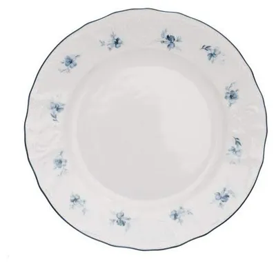 Produktbild von Thun 1794 Dessertteller, Tschechisches Porzellan, Bernadotte, 19 cm, blaue Rosetten, Thun