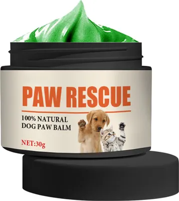 Produktbild von Pfotencreme für Haustiere zur Vorbeugung von Trockenheit und Rissen. Milde, natürliche Inhaltsstoffe. Feuchtigkeitsspendender Pfotenbalsam für Katzen und Hunde zur Heilung und Reparatur von Rissen in der Pfotenhaut. Haustierbedarf