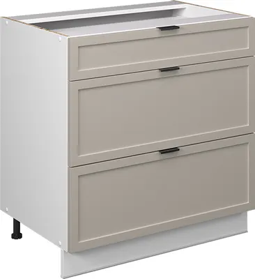 Imagen del producto de Mueble bajo de cocina Vicco Fame-Line GrisBeige 80 cm con 3 cajones, sin encimera, Model 50363