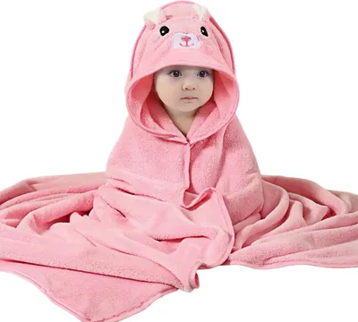 Produktbild von 1 Stück Cartoon Tier Baby Badetuch für Neugeborene, Baby, Kleinkind, Säugling - saugfähige große Baby Handtuch - Bär, 80*80CM