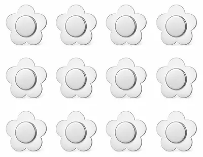 Produktbild von 10er-Set Tischdeckenbeschwerer in Blumenform – Edelstahl, magnetisch, 6 cm – Kratzfrei – Windschutz und Dekoration für Garten und Party